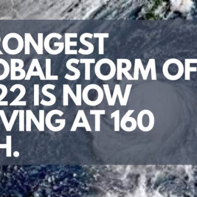 Strongest global storm of 2022 is now moving at 160 mph.